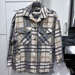 Zara plaid over shirt Shacket